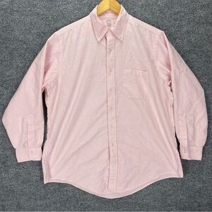 Brooks Brothers Men’s Button Down Shirt 16.5-3 Pink White Makers VTG Made USA